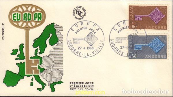 Sellos: 594512 MNH ANDORRA. Adm&oacute;n francesa 1968 EUROPA CEPT. FRATERNIDAD Y COOPERACION