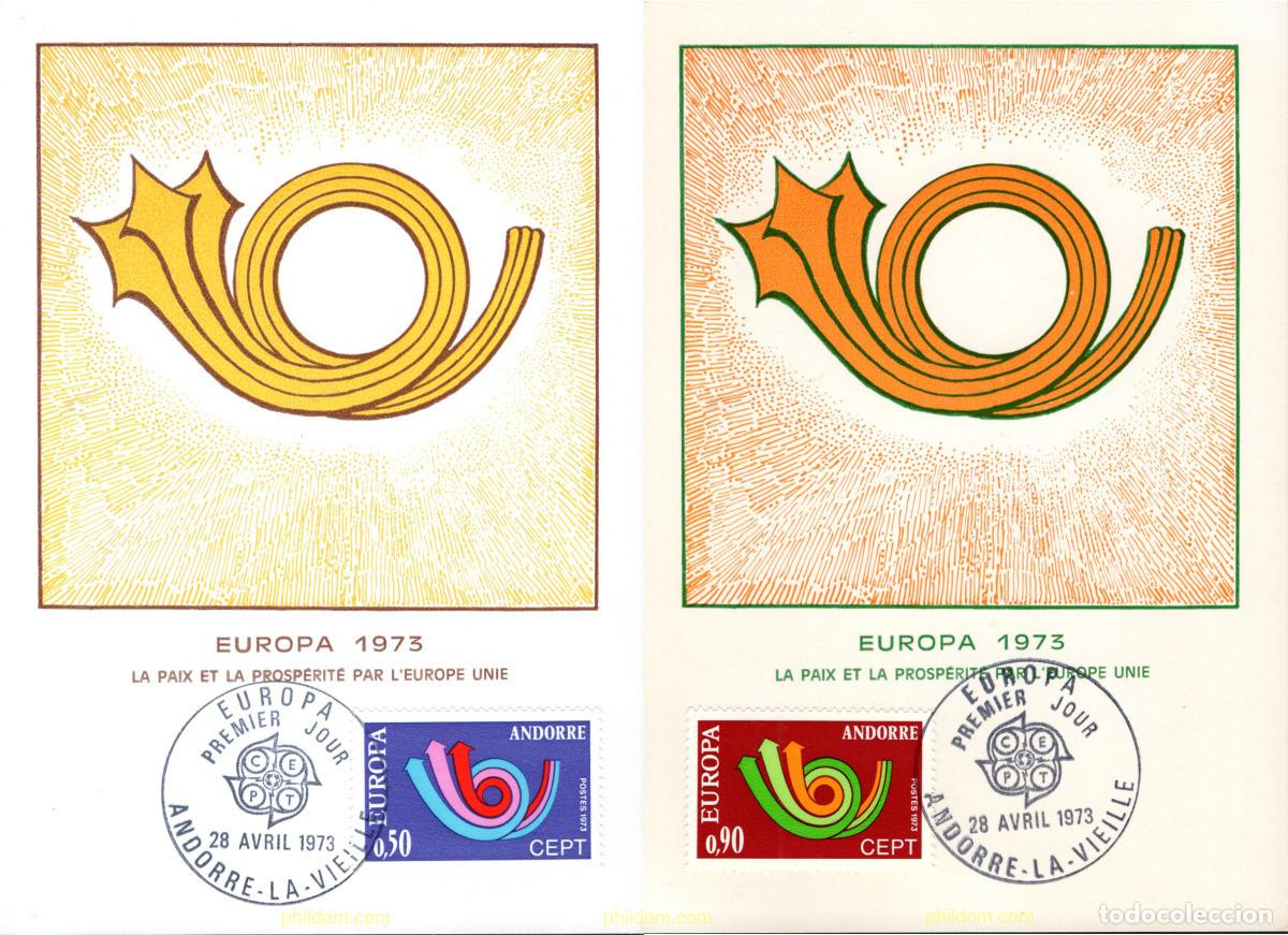 Sellos: 4349 MNH ANDORRA. Adm&oacute;n francesa 1973 EUROPA CEPT. CORNETA POSTAL