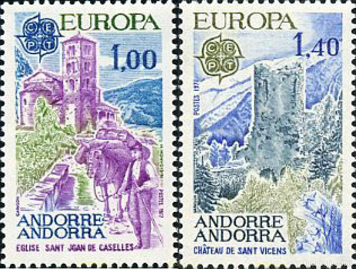 Sellos: 62303 MNH ANDORRA. Adm&oacute;n francesa 1977 EUROPA CEPT. PAISAJES