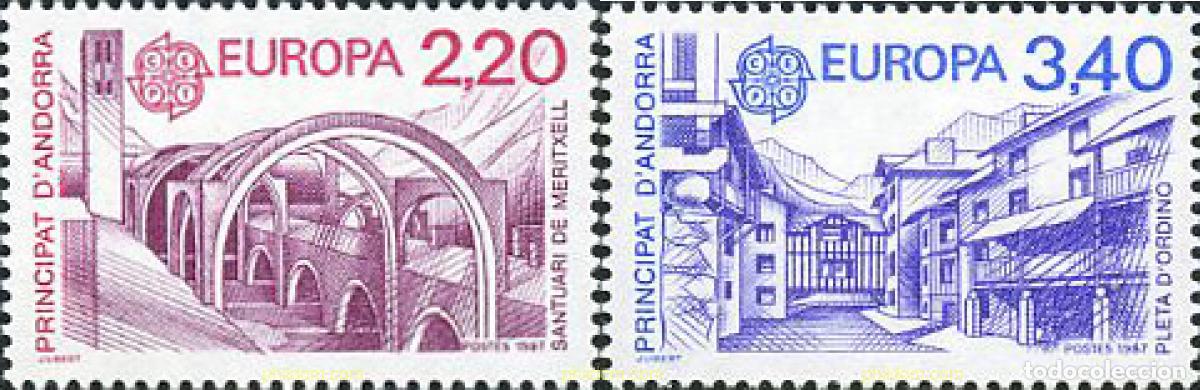 Sellos: 62650 MNH ANDORRA. Adm&oacute;n francesa 1987 EUROPA CEPT. PATRIMONIO ARTISTICO Y NATURAL
