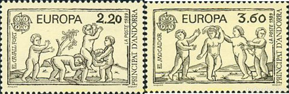 Sellos: 62714 MNH ANDORRA. Adm&oacute;n francesa 1989 EUROPA CEPT. JUEGOS INFANTILES