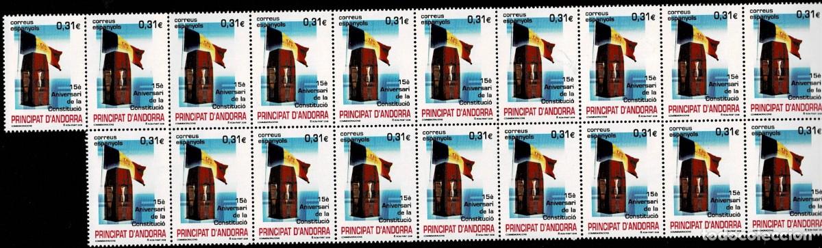 Sellos: Andorra Espa&ntilde;ola A&ntilde;o 2008 Edifil n&ordm; 354 Conjunto de 20 ejemplares (19+1) Facial 6.20 &euro;
