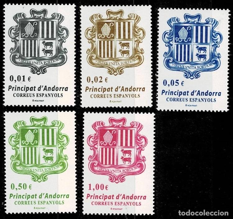Sellos: Andorra Espa&ntilde;ola Heraldica 2014 EDIFIL 413-417 ESCUDO DE ANDORRA