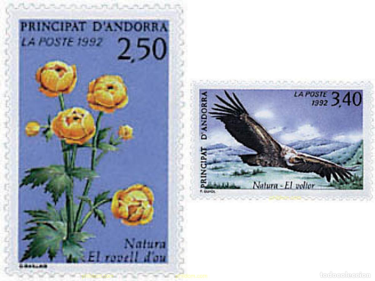 Sellos: 80490 MNH ANDORRA. Adm&oacute;n francesa 1992 PROTECCION DE LA NATURALEZA