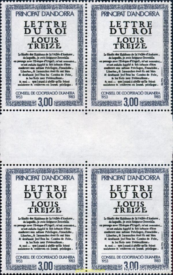 Sellos: 307846 MNH ANDORRA. Adm&oacute;n francesa 1983 300 ANIVERSARIO DEL CONSEJO DE COOPERACION ADUANERA