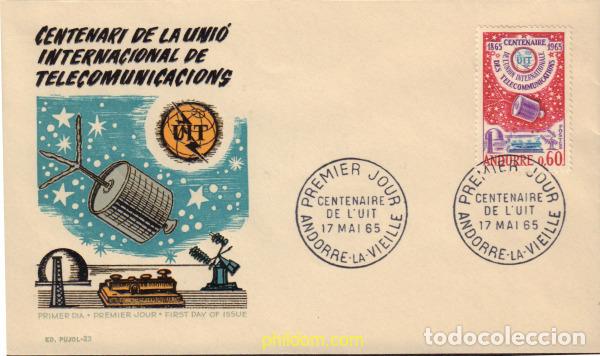 Sellos: 404683 MNH ANDORRA. Adm&oacute;n francesa 1965 CENTENARIO DE LA UNION INTERNACIONAL DE TELECOMUNICACIONES