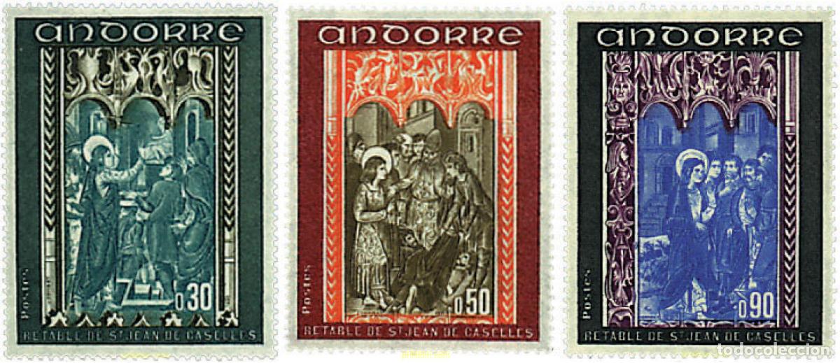 Sellos: 46035 MNH ANDORRA. Adm&oacute;n francesa 1971 RETABLO DE SANT JOAN DE CASELLES