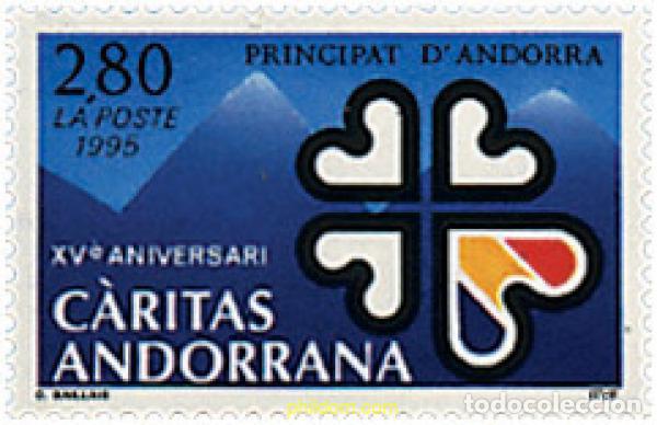 Sellos: 46117 MNH ANDORRA. Adm&oacute;n francesa 1995 15 ANIVERSARIO DE CARITAS EN ANDORRA