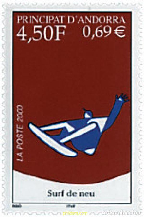 Sellos: 49653 MNH ANDORRA. Adm&oacute;n francesa 2000 DEPORTES DE NIEVE