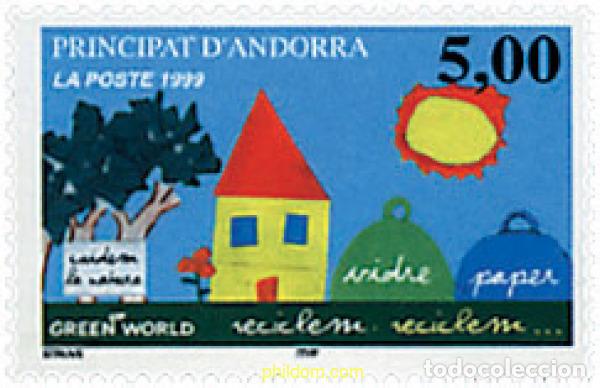 Sellos: 97207 MNH ANDORRA. Adm&oacute;n francesa 1999 RECICLAJE