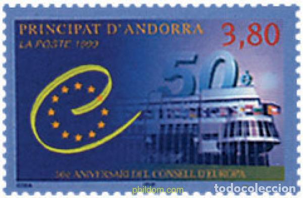 Sellos: 49844 MNH ANDORRA. Adm&oacute;n francesa 1999 50 ANIVERSARIO DEL CONSEJO DE EUROPA