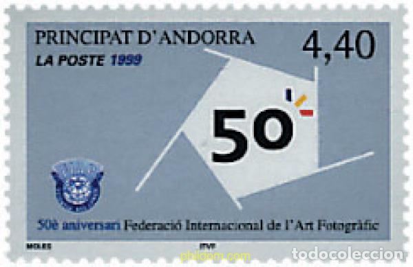 Sellos: 49846 MNH ANDORRA. Adm&oacute;n francesa 1999 50 ANIVERSARIO DE LA FEDERACION INTERNACIONAL DE ARTE FOTOG