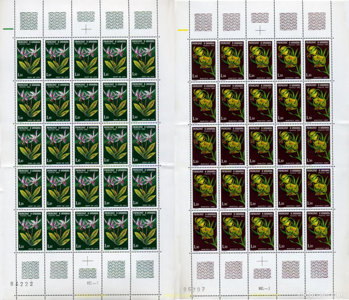 Sellos: 305419 MNH ANDORRA. Adm&oacute;n francesa 1980 FLORES DE LOS VALLES DE ANDORRA