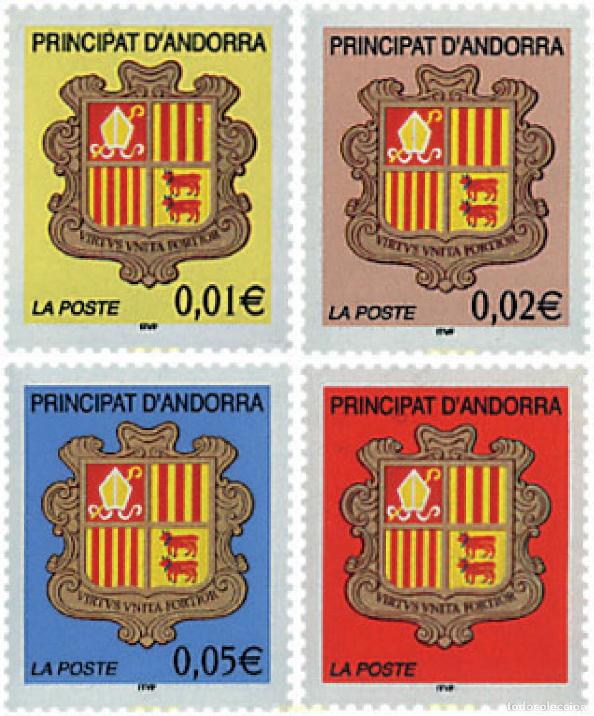 Sellos: 86972 MNH ANDORRA. Adm&oacute;n francesa 2002 ESCUDOS