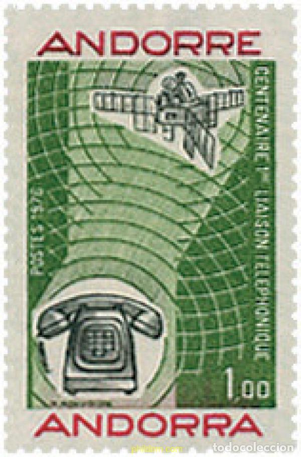 Sellos: 107888 MNH ANDORRA. Adm&oacute;n francesa 1976 CENTENARIO DEL TELEFONO