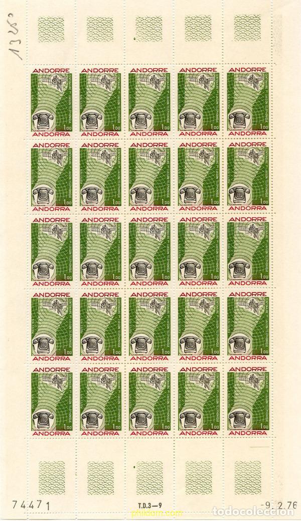 Sellos: 275024 MNH ANDORRA. Adm&oacute;n francesa 1976 CENTENARIO DEL TELEFONO