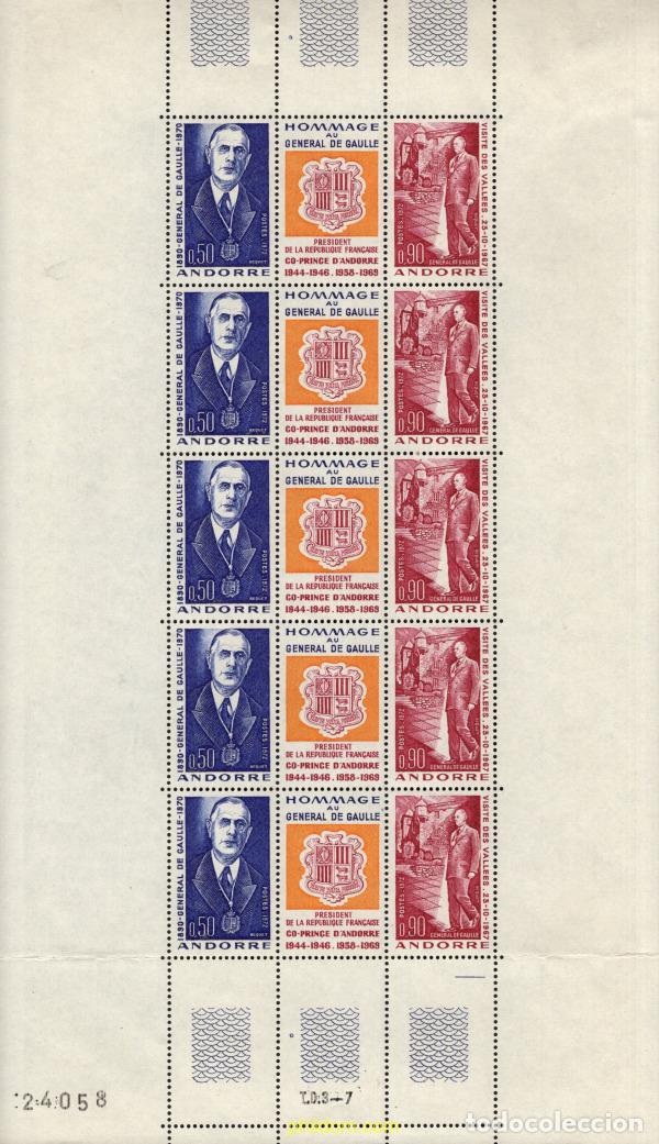 Sellos: 107861 MNH ANDORRA. Adm&oacute;n francesa 1972 HOMENAJE A CHARLES DE GAULLE