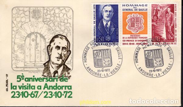 Timbres: 538040 MNH ANDORRA. Adm&oacute;n francesa 1972 HOMENAJE A CHARLES DE GAULLE