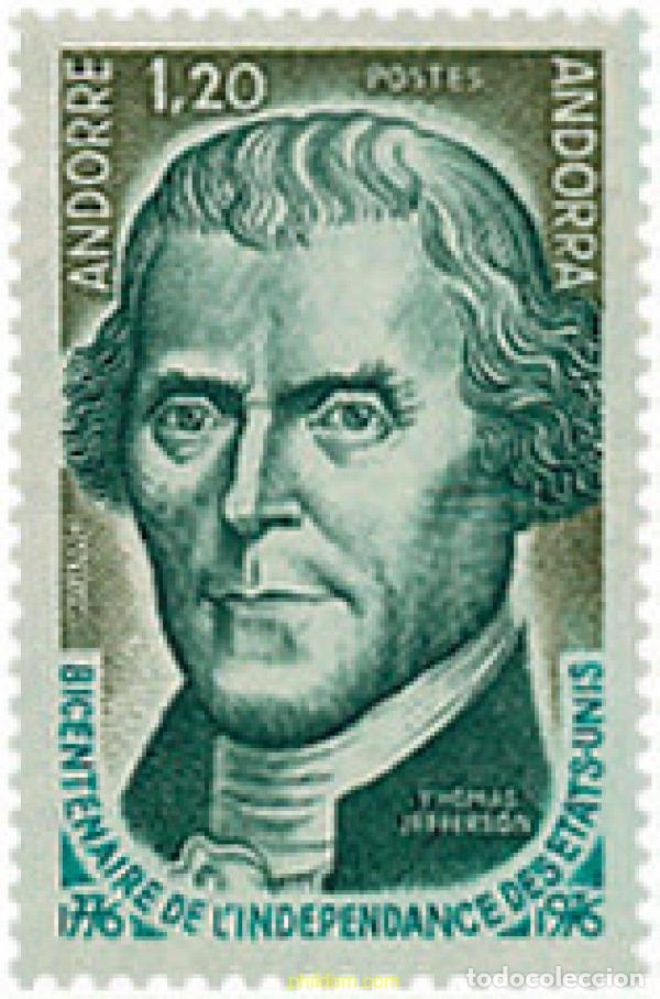 Timbres: 107894 MNH ANDORRA. Adm&oacute;n francesa 1976 BICENTENARIO DE LA INDEPENDENCIA DE LOS ESTADOS UNIDOS
