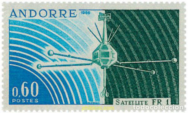 Sellos: 107959 MNH ANDORRA. Adm&oacute;n francesa 1966 LANZAMIENTO DEL &rdquo;FR 1&rdquo;
