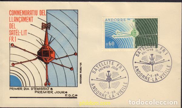 Sellos: 435764 MNH ANDORRA. Adm&oacute;n francesa 1966 LANZAMIENTO DEL &rdquo;FR 1&rdquo;