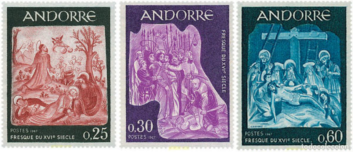 Sellos: 107821 MNH ANDORRA. Adm&oacute;n francesa 1967 FRESCOS DEL SIGLO XVI