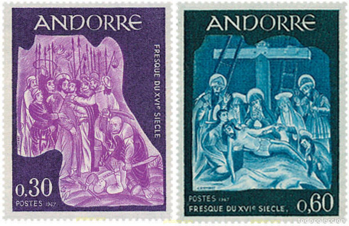 Sellos: 626023 MNH ANDORRA. Adm&oacute;n francesa 1967 FRESCOS DEL SIGLO XVI