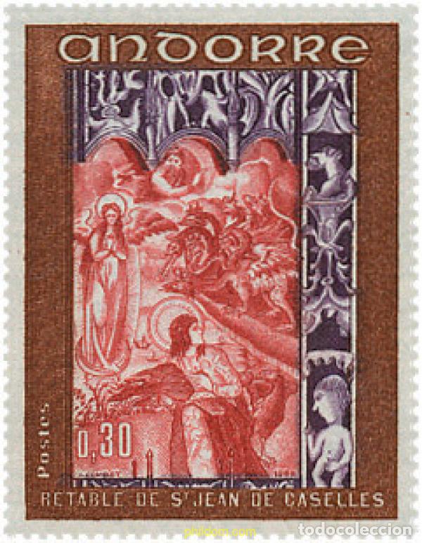 Sellos: 626022 MNH ANDORRA. Adm&oacute;n francesa 1969 RETABLO DE LA CAPILLA DE SAN JOAN DE CASELLES