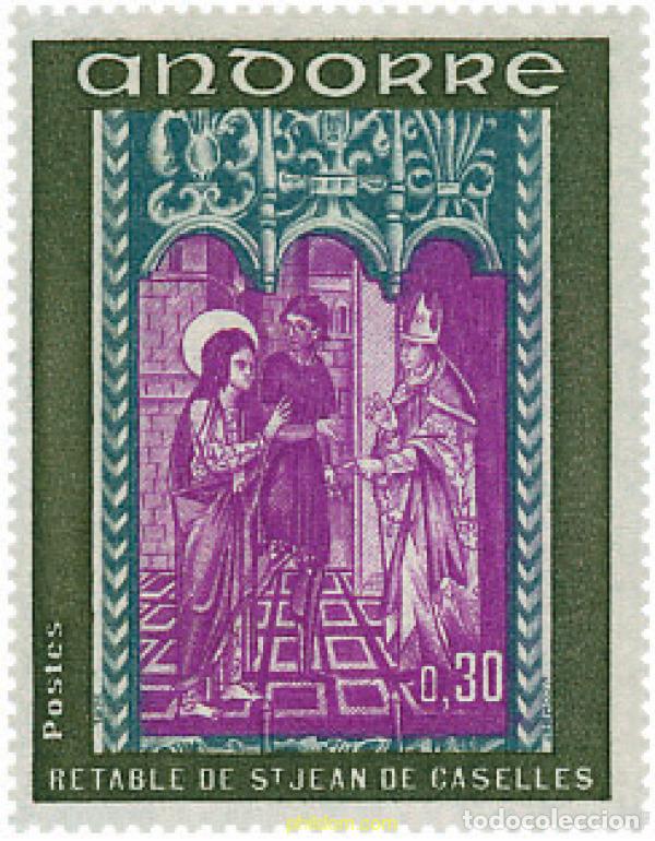 Sellos: 626020 MNH ANDORRA. Adm&oacute;n francesa 1972 RETABLO DE LA CAPILLA DE SAN JOAN DE CASELLES