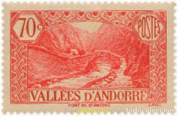 Sellos: 625991 MNH ANDORRA. Adm&oacute;n francesa 1937 PAISAJES