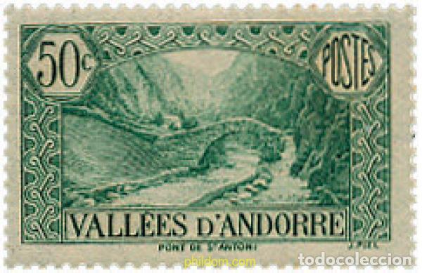Sellos: 625993 MNH ANDORRA. Adm&oacute;n francesa 1937 PAISAJES