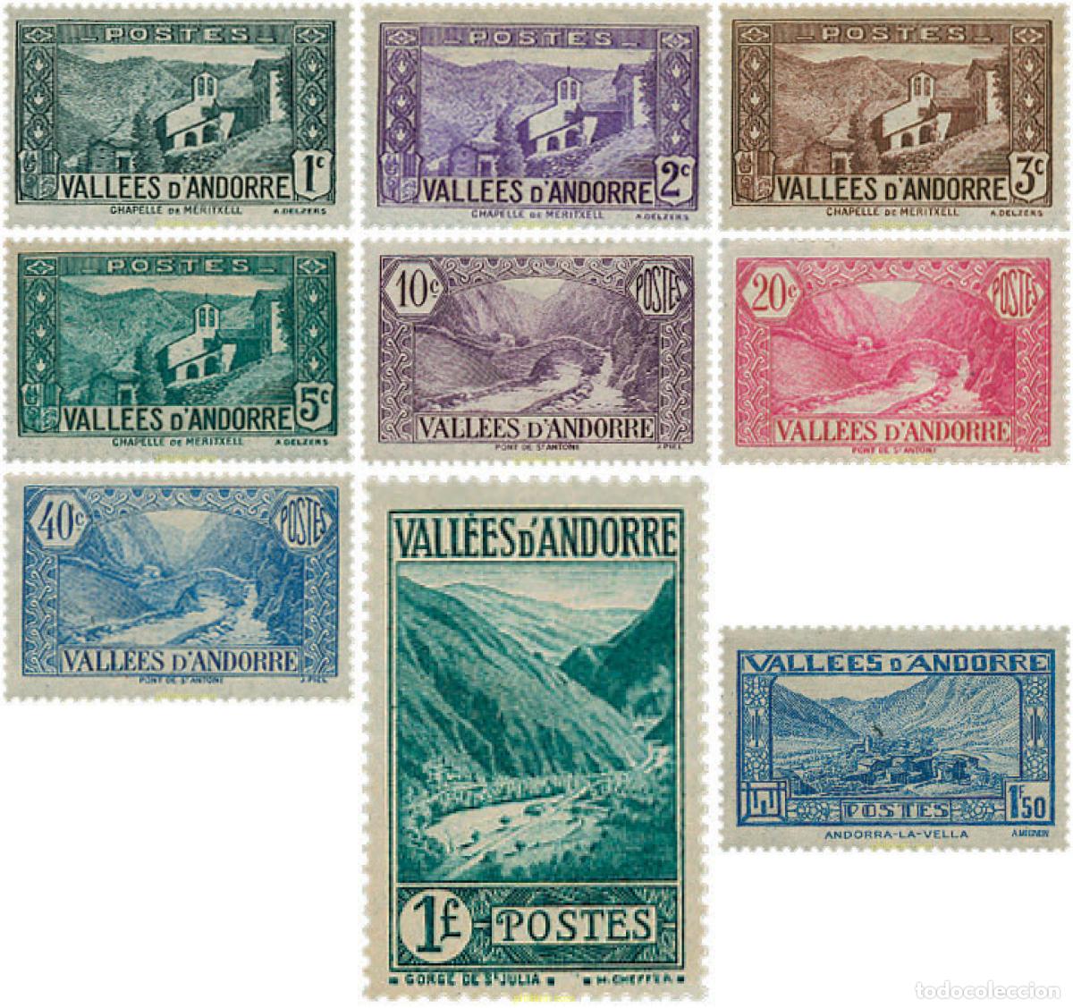 Sellos: 249896 HINGED ANDORRA. Adm&oacute;n francesa 1932 PAISAJES
