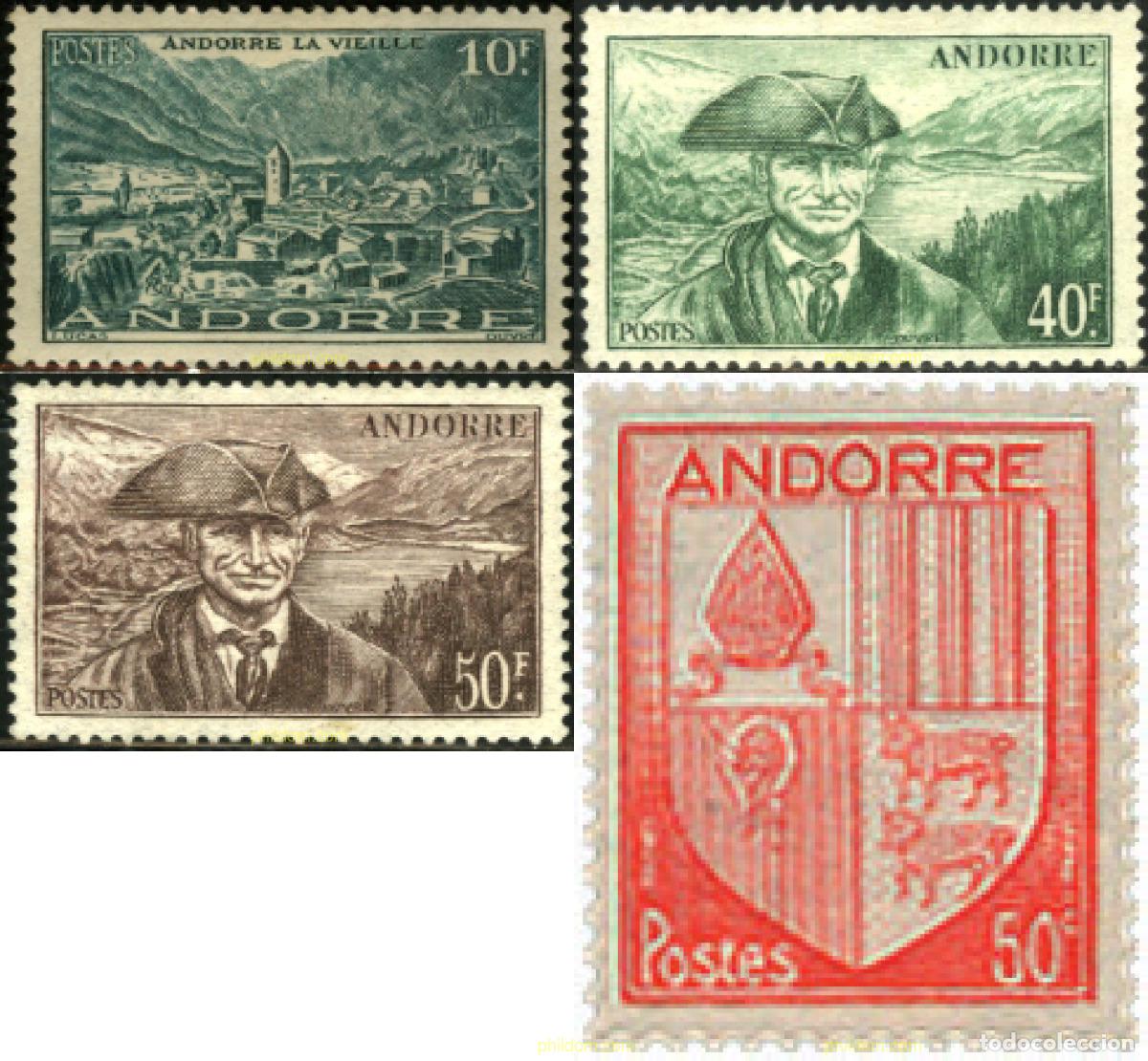 Sellos: 345835 MNH ANDORRA. Adm&oacute;n francesa 1944 ESCUDOS