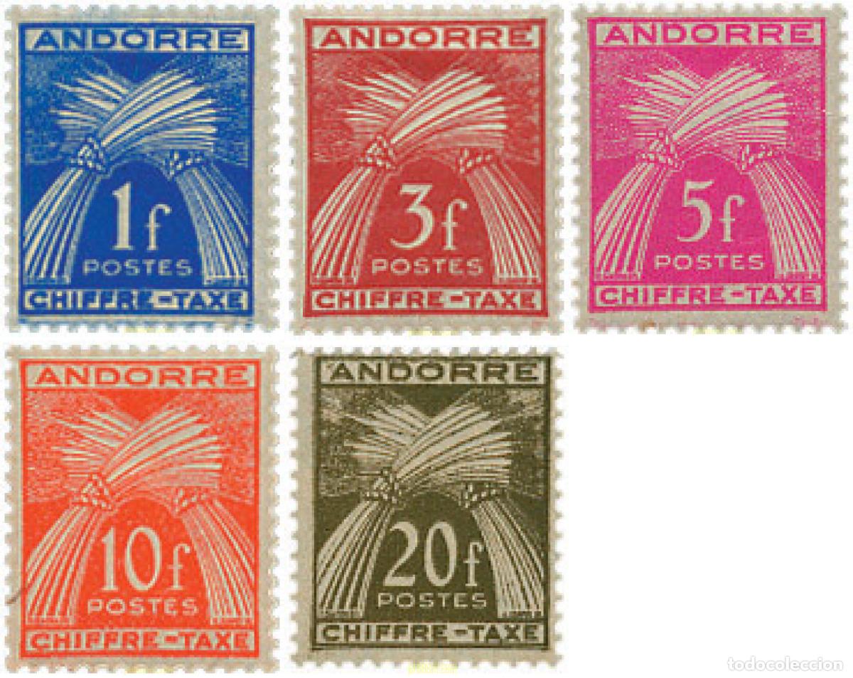 Sellos: 345832 HINGED ANDORRA. Adm&oacute;n francesa 1943 ESPIGAS