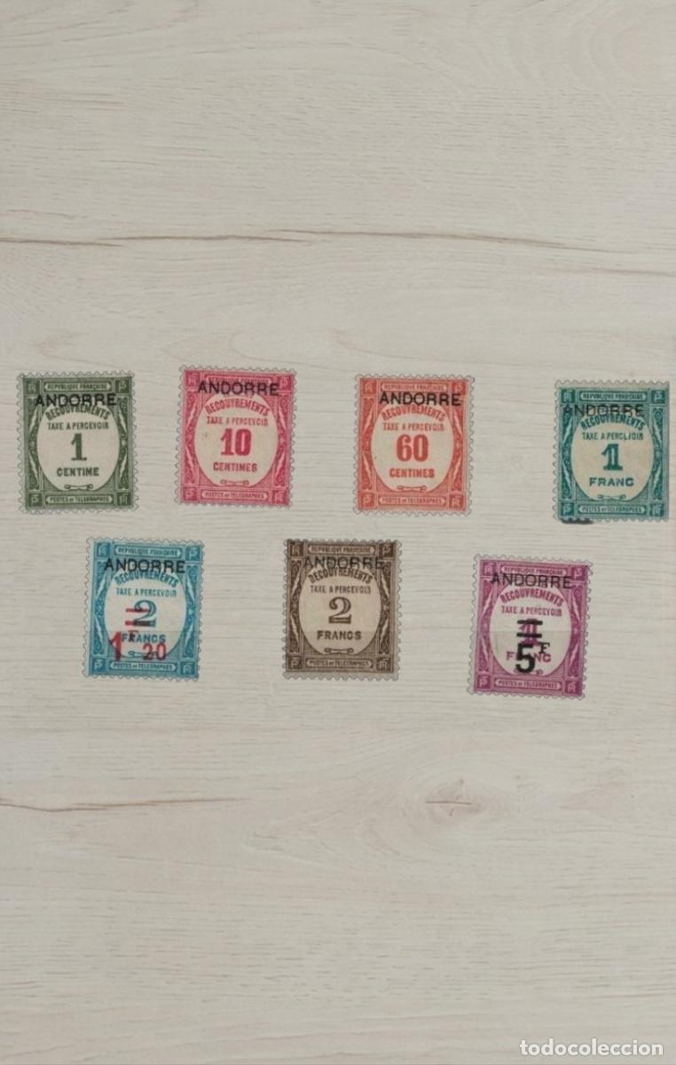 Sellos: French Andorra 1931 Recouvrements Postage Due Complete Overprint Set 7v Mint