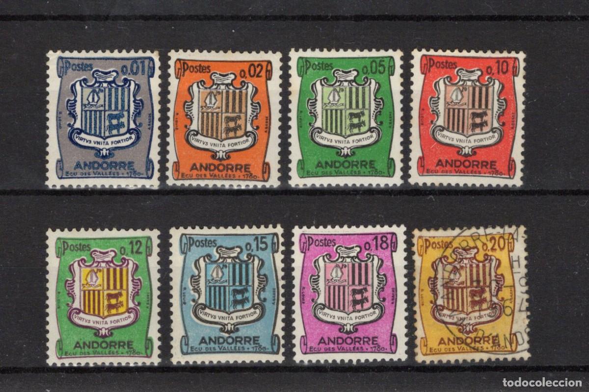 Selos: Sellos dependencias ANDORRA FRANCESA a&ntilde;o 1961/71 YVERT 153A/157* 157&ordm; v.c. 3.50 &euro;