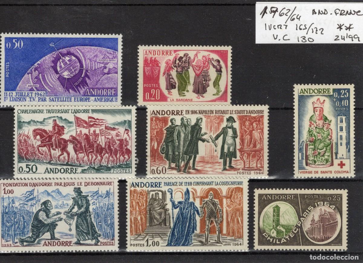 Selos: Sellos dependencias ANDORRA FRANCESA a&ntilde;o 1962/64 YVERT 165/172** v.c. 130 &euro;