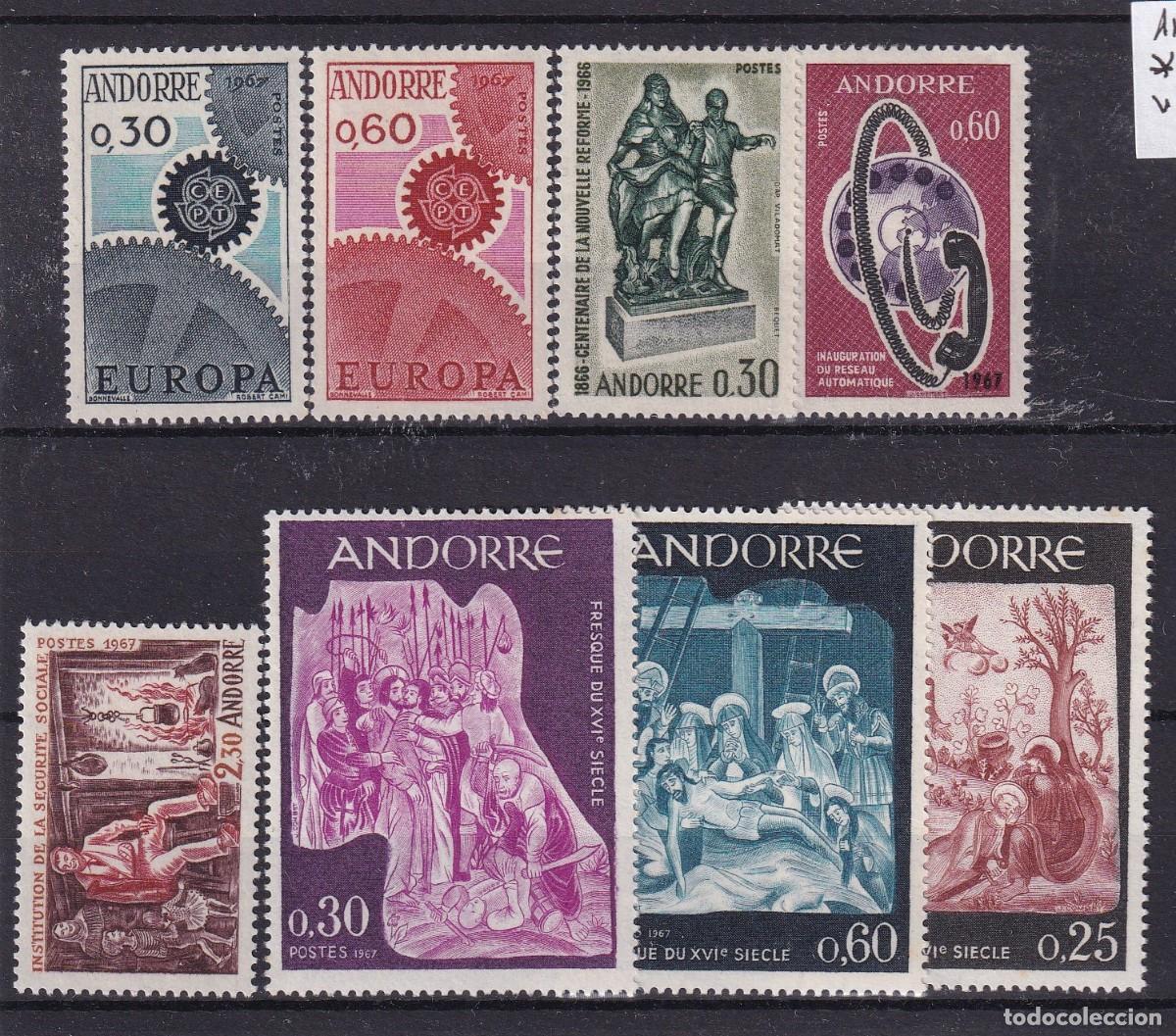 Selos: Sellos dependencias ANDORRA FRANCESA a&ntilde;o 1967** COMPLETO