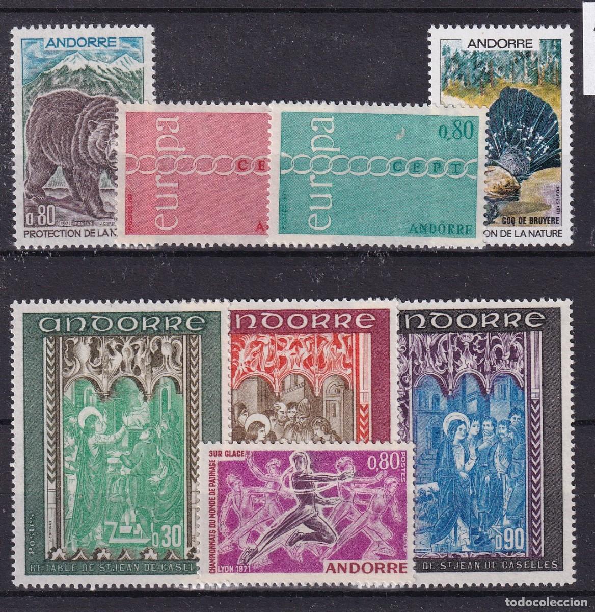 Sellos: Sellos dependencias ANDORRA FRANCESA a&ntilde;o 1971** COMPLETO v.c. 68 &euro;