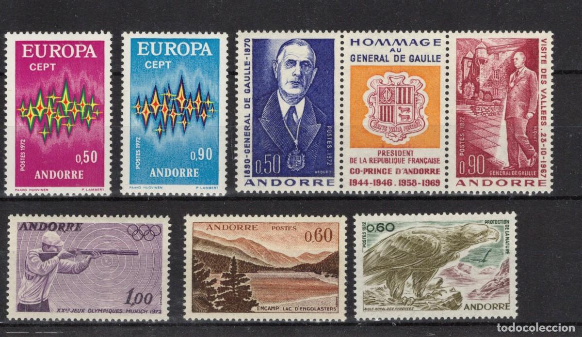 Sellos: Sellos dependencias ANDORRA FRANCESA a&ntilde;o 1972 YVERT 217/225A** v.c. 62 &euro;