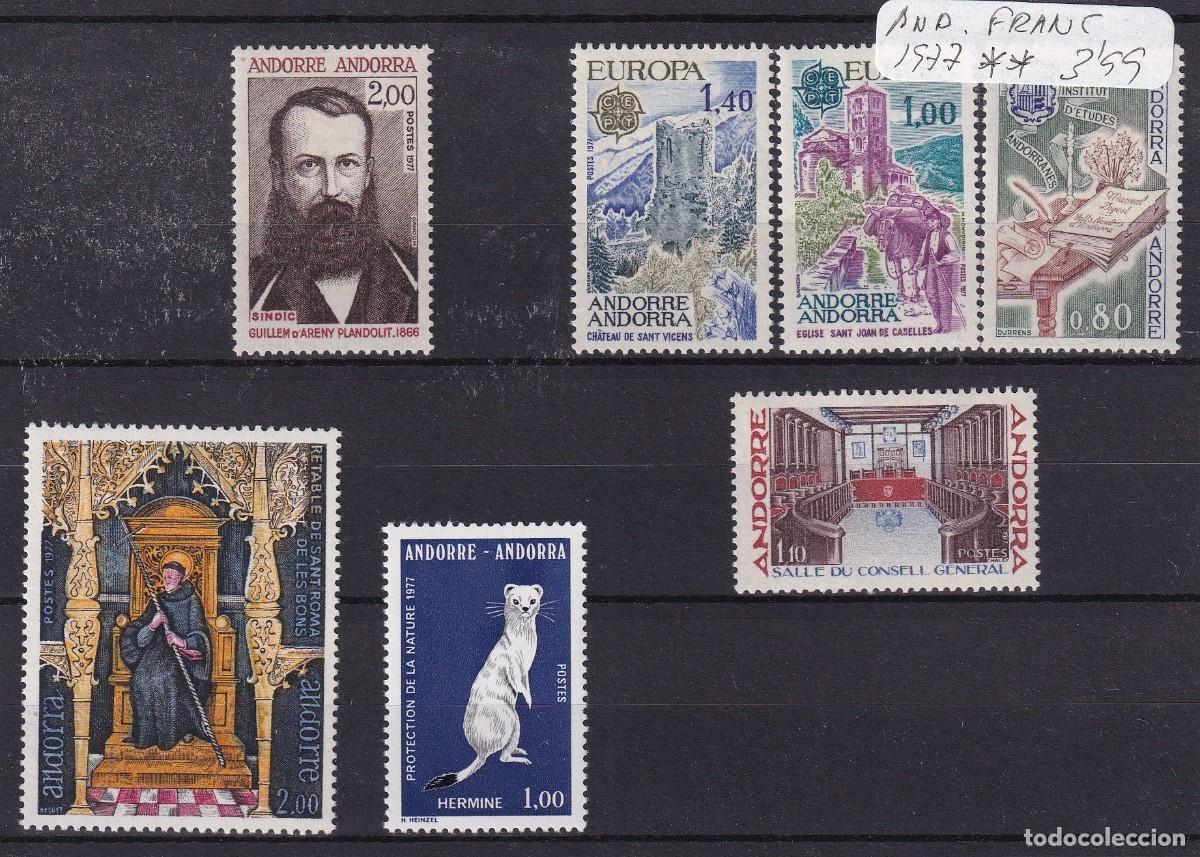 Sellos: Sellos dependencias ANDORRA FRANCESA a&ntilde;o 1977** COMPLETO