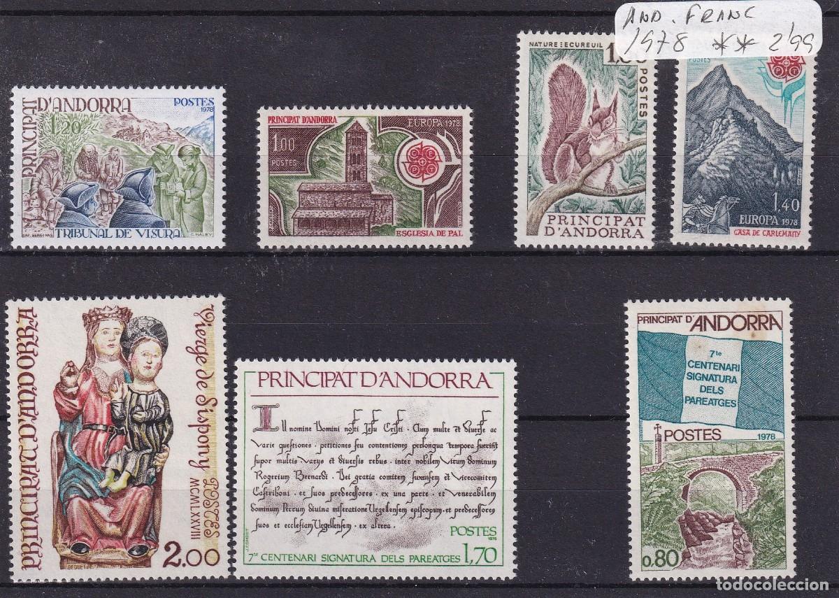 Sellos: Sellos dependencias ANDORRA FRANCESA a&ntilde;o 1978** COMPLETO