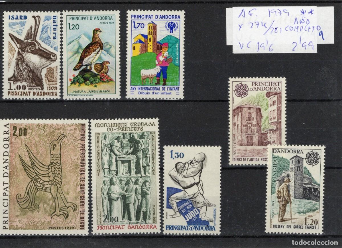 Sellos: Sellos dependencias ANDORRA FRANCESA a&ntilde;o 1979** COMPLETO