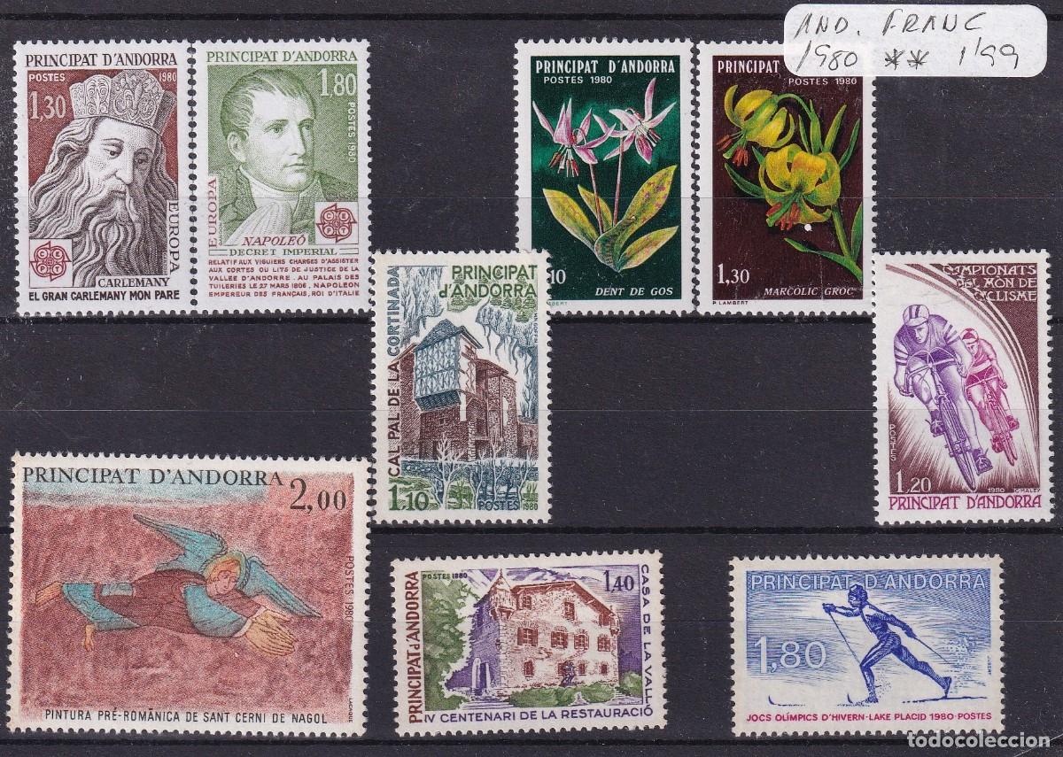 Sellos: Sellos dependencias ANDORRA FRANCESA a&ntilde;o 1980** COMPLETO
