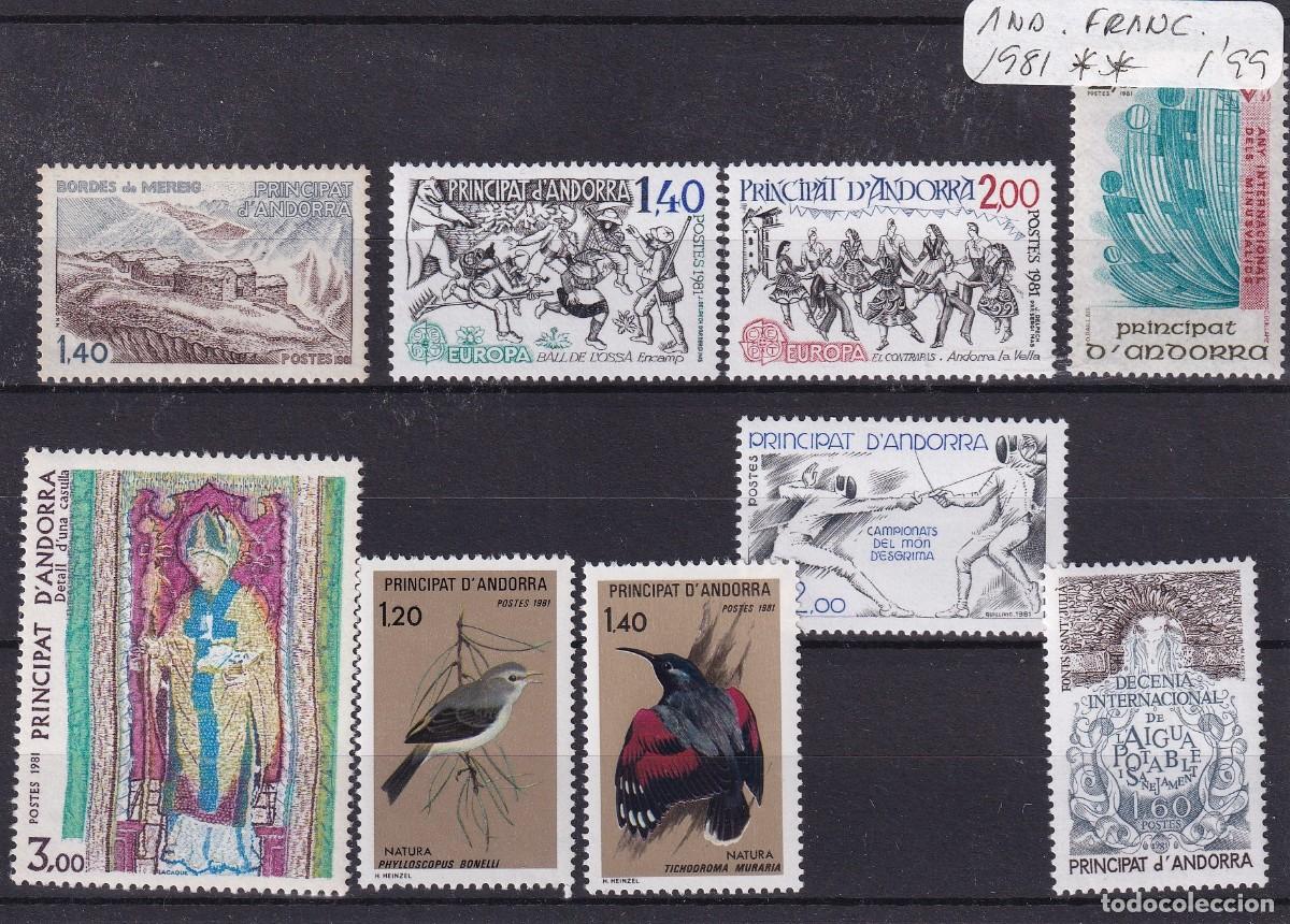 Sellos: Sellos dependencias ANDORRA FRANCESA a&ntilde;o 1981** COMPLETO