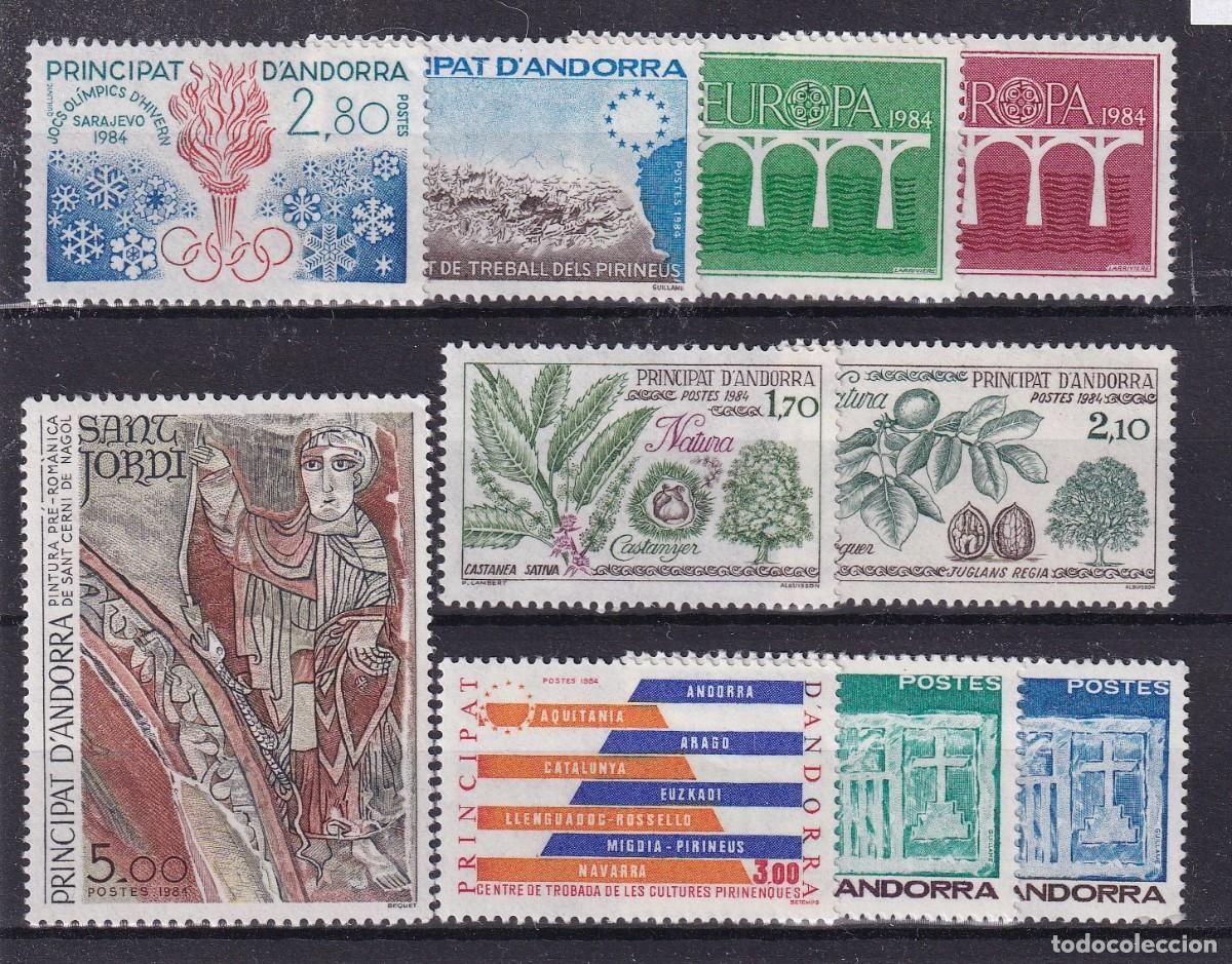 Sellos: Sellos dependencias ANDORRA FRANCESA a&ntilde;o 1984** COMPLETO