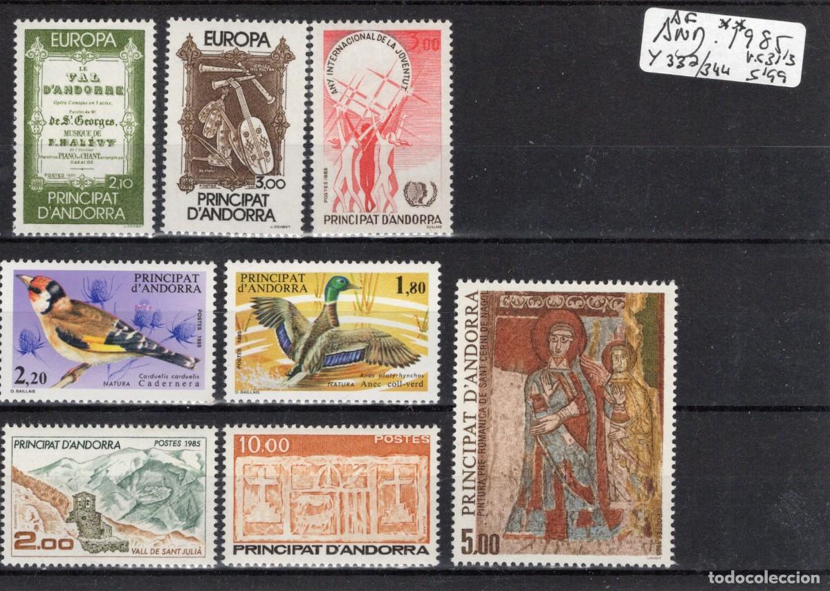 Sellos: Sellos dependencias ANDORRA FRANCESA a&ntilde;o 1985** COMPLETO