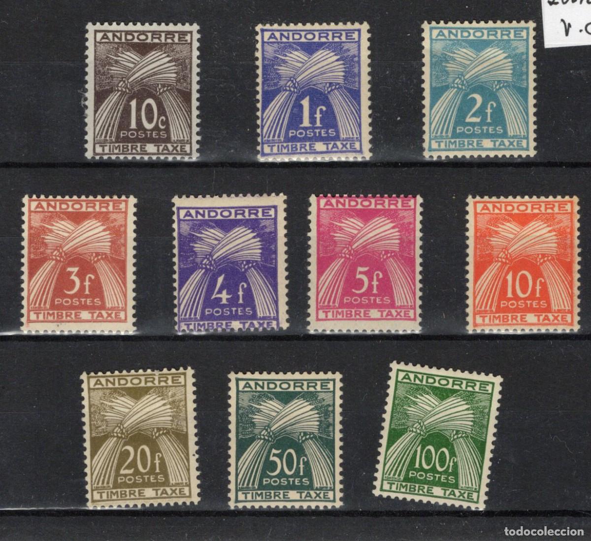 Sellos: Sellos dependencias ANDORRA FRANCESA TASAS a&ntilde;o 1946/50 YVERT 32/41** v.c. 235 &euro;