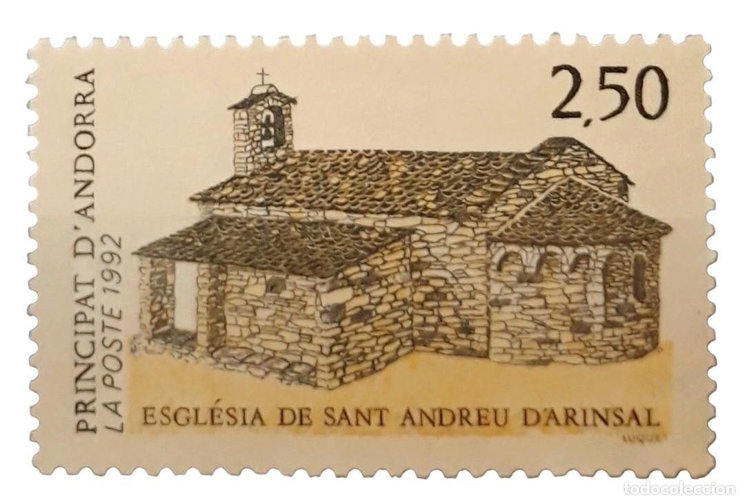 Sellos: ANDORRA FRANCESA 1992 Iglesia de Sant Andreu D'Arinsal. NUEVO - MNH