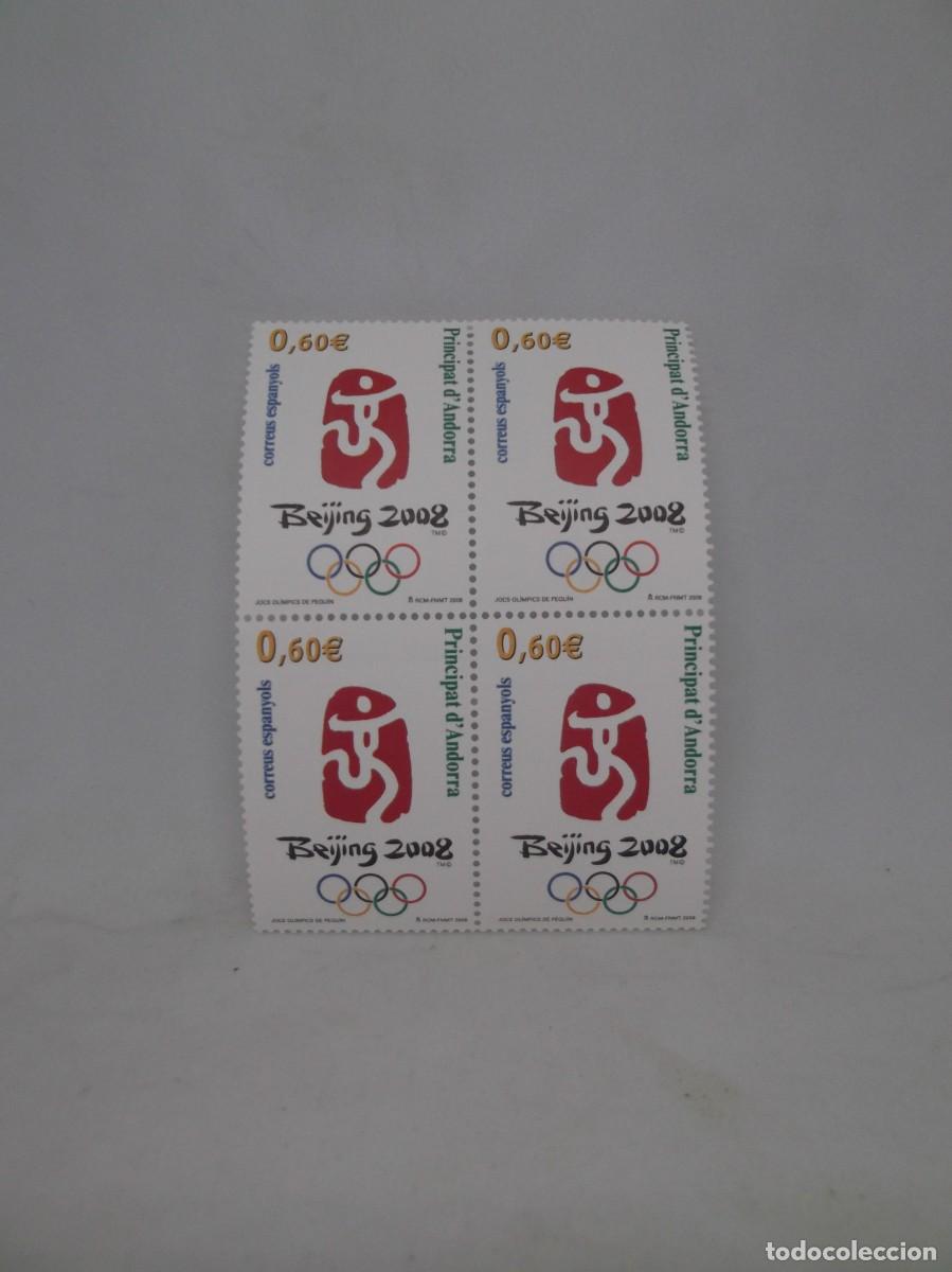 Sellos: Andorra 2008 Beijing 2008 Jocs Olimpics de Pekin.Bloque de cuatro nuevos